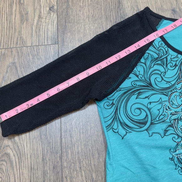 Harley Davidson Woman’s Mesh 3/4 Sleeve Tee - Picture 7 of 11